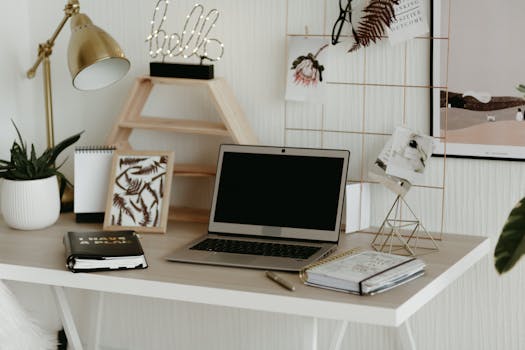 creative workspace with notes