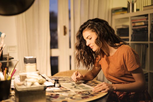 artist painting in a studio