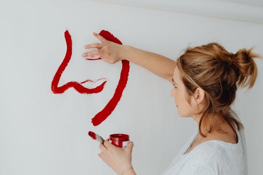 artist working on a unique painting