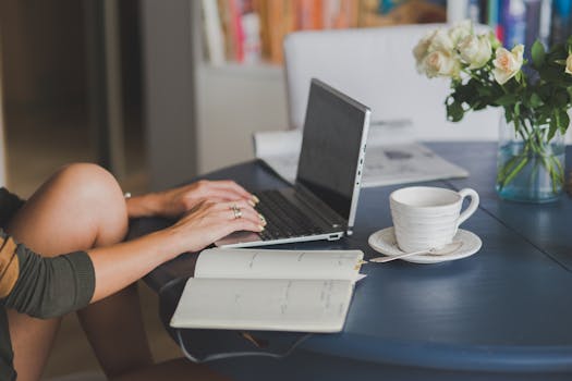 freelancer enjoying coffee while working