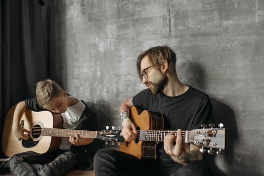 musician playing guitar