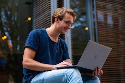 Freelancer working on a laptop